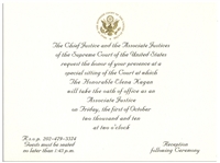 Invitation to the Investiture Ceremony of Supreme Court Justice Elena Kagan